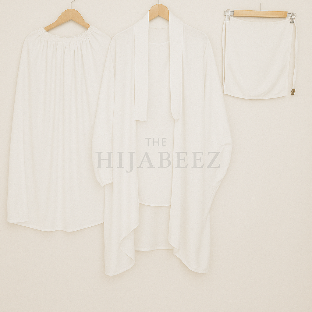 3 PIECE (NAQAB , JILBAB & SKIRT) - WHITE