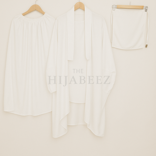 3 PIECE (NAQAB , JILBAB & SKIRT) - WHITE