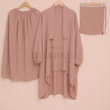 3 PIECE (NAQAB , JILBAB & SKIRT) - T-Pink