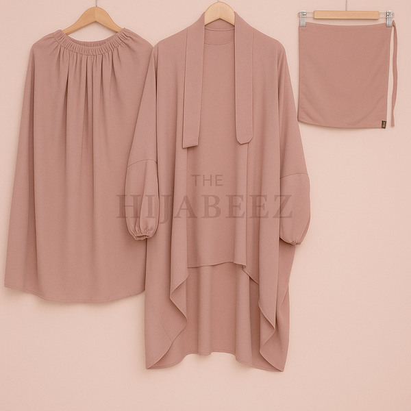 3 PIECE (NAQAB , JILBAB & SKIRT) - T-Pink