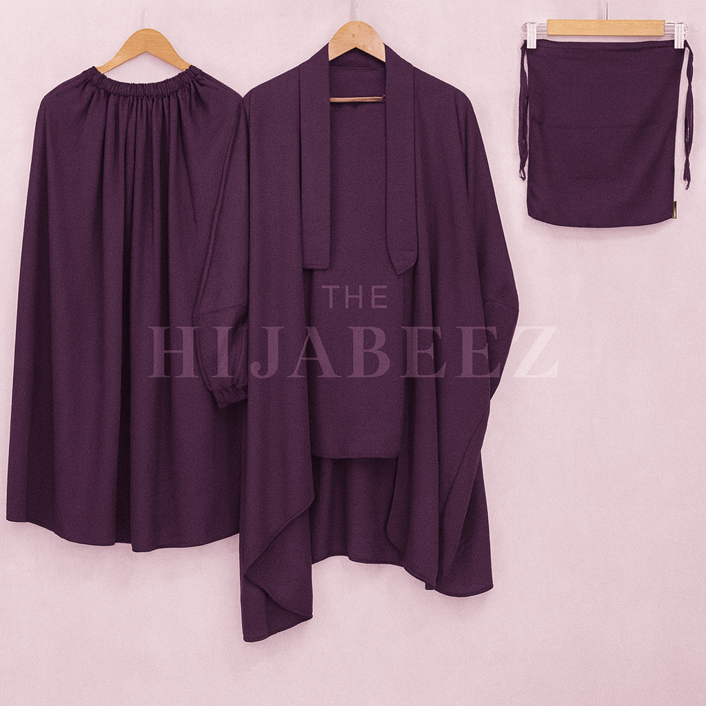3 PIECE (NAQAB , JILBAB & SKIRT) - PURPLE