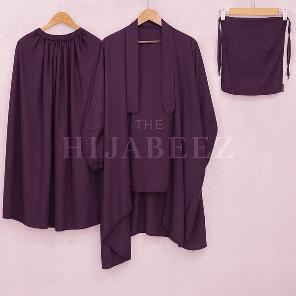 3 PIECE (NAQAB , JILBAB & SKIRT) - PURPLE