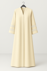 Lace Edit Front open Abaya - Skin