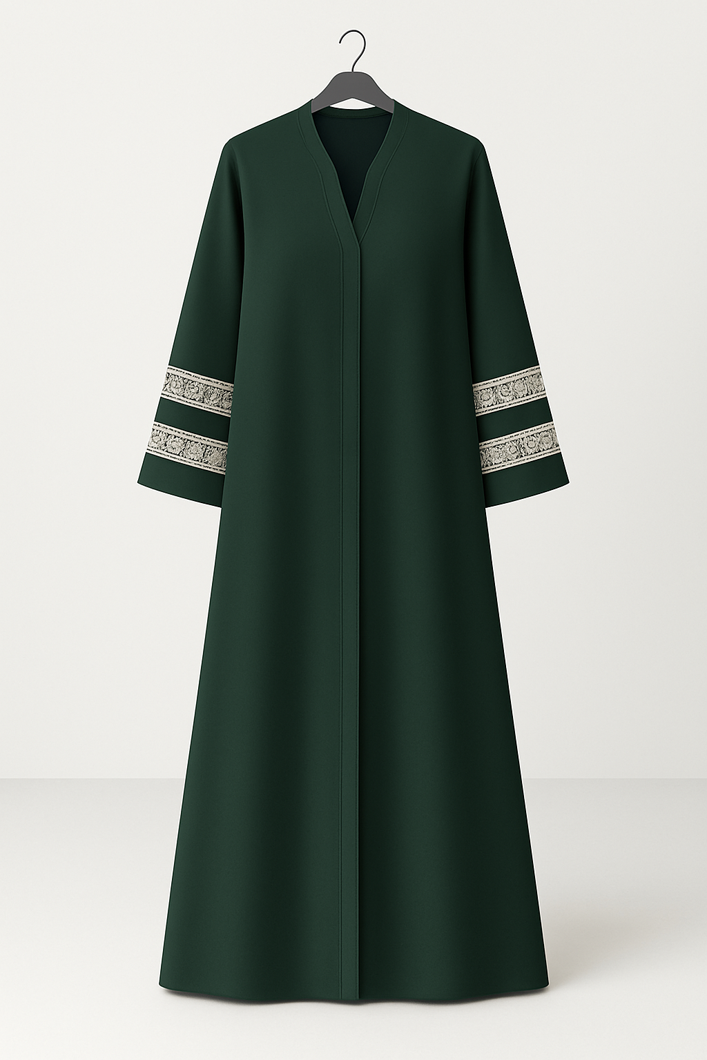 Lace Edit Front open Abaya - Green