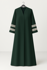 Lace Edit Front open Abaya - Green