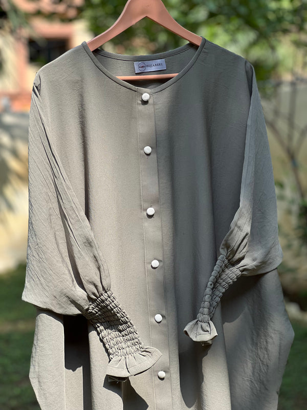Rifle – Mint Green (The effortless Button-Down Abayah 🌸)