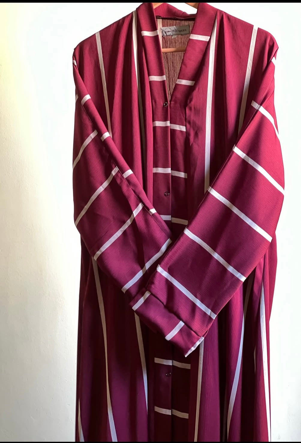 EveryDay Striped Abaya  - Mehroon