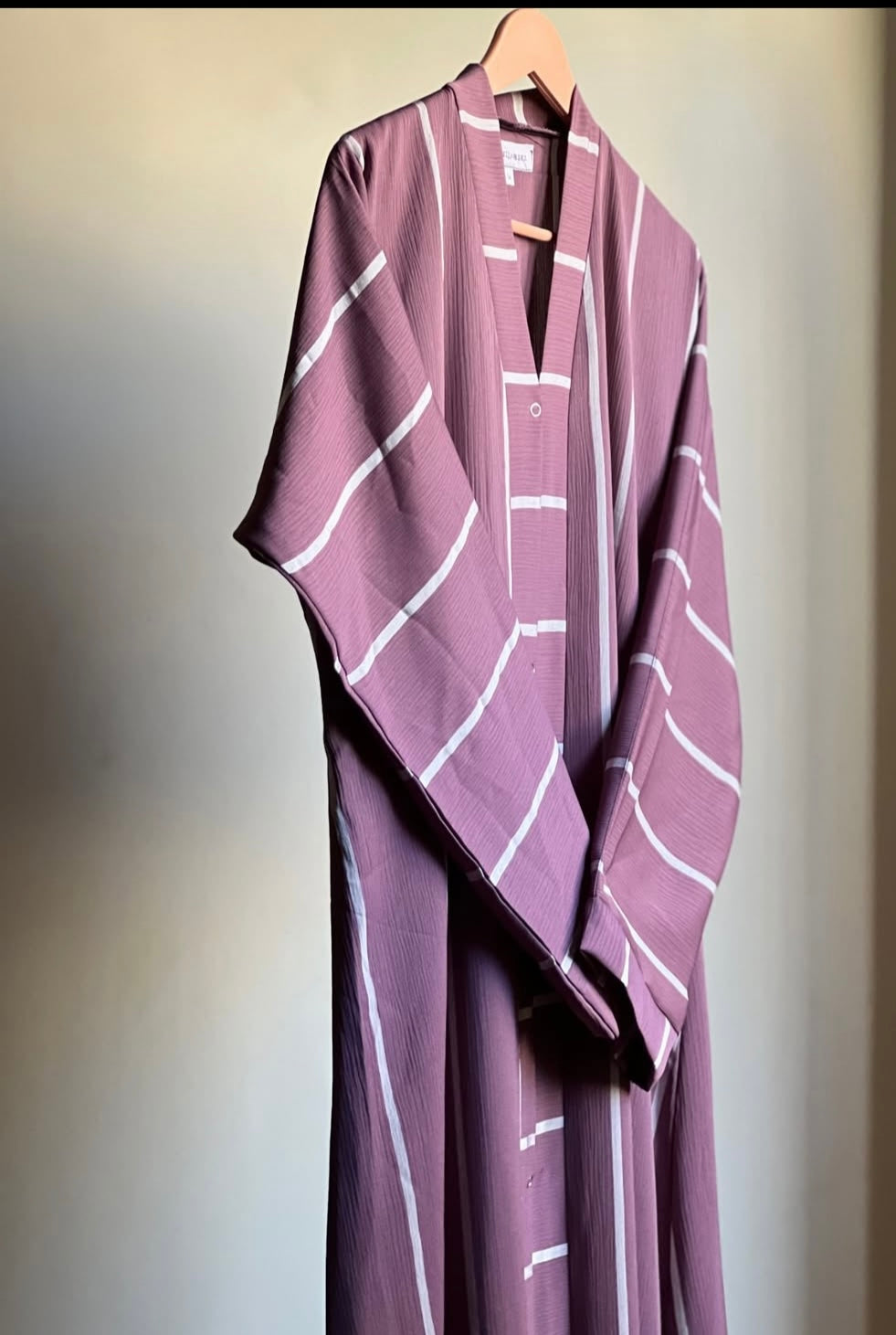 EveryDay Striped Abaya  - TPINK