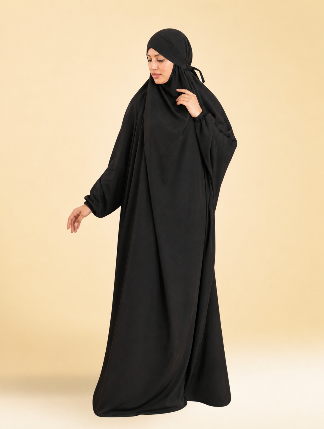 Plain Black Namaz Chaddar - Full Coverage
