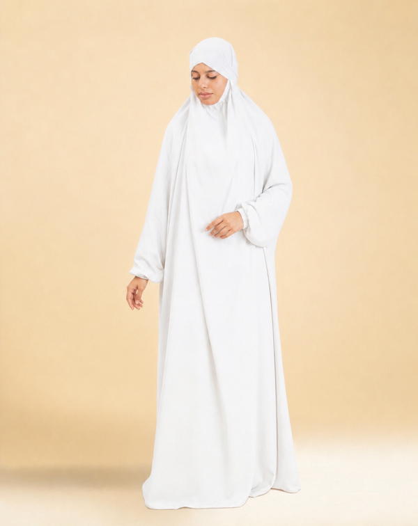 Plain White Namaz Chaddar - Full Coverage