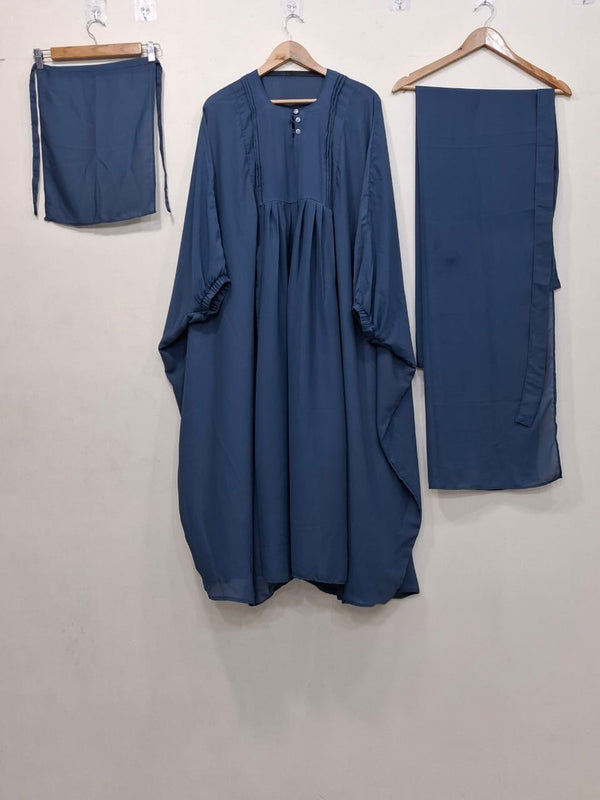 KAFTAN-ABAYA GRYISH BLUE