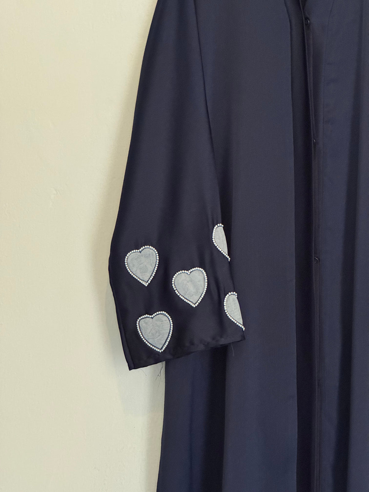 Heart Emblished Sleeves - Navy Blue