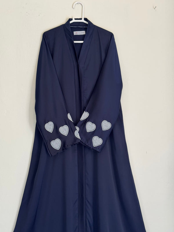 Heart Emblished Sleeves - Navy Blue