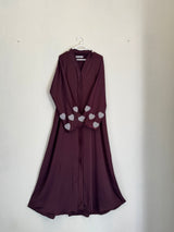 Heart Emblished Sleeves - Burgundy