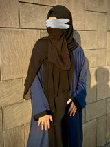 Dual Colour Plain Kimonoh Abayah -  MEHROON