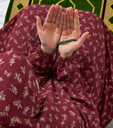 Printed Namaz Chadar with sleeves and Naqab- NC3367