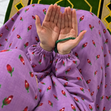 Printed Namaz Chadar with sleeves and Naqab- NC3399