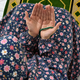 Printed Namaz Chadar with sleeves and Naqab- NC3461