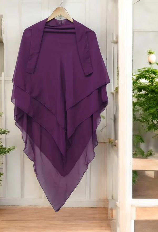3 Layer Khimmar PURPLE