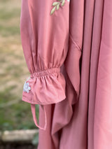 EMBROIDERED 3 PIECE (NAQAB , JILBAB & TROUSER) - T-Pink