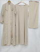 (4 piece)Inner Gown Abaya with scarf and belt -Skin