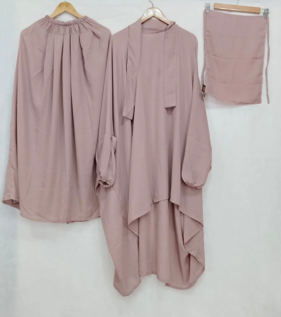 3 PIECE (NAQAB , JILBAB & SKIRT) - T-Pink