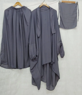 3 PIECE (NAQAB , JILBAB & SKIRT) - GREY