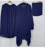3 PIECE (NAQAB , JILBAB & SKIRT) - NAVY BLUE