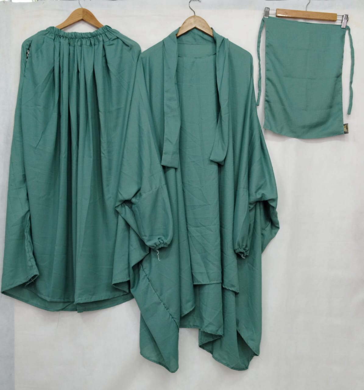 3 PIECE (NAQAB , JILBAB & SKIRT) - SEA GREEN/Olive