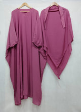 COMFY ABAYAS (KHIMAR + ABAYA)  - PINK