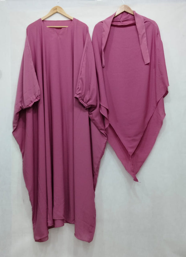 COMFY ABAYAS (KHIMAR + ABAYA)  - PINK