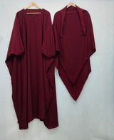 COMFY ABAYAS (KHIMAR + ABAYA)  - MEHROON
