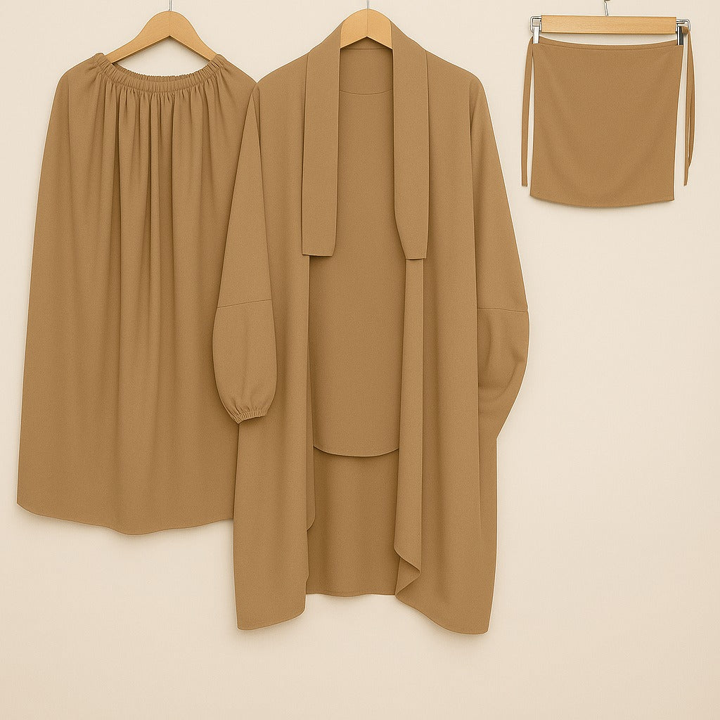 3 PIECE (NAQAB , JILBAB & SKIRT) - Sandstone