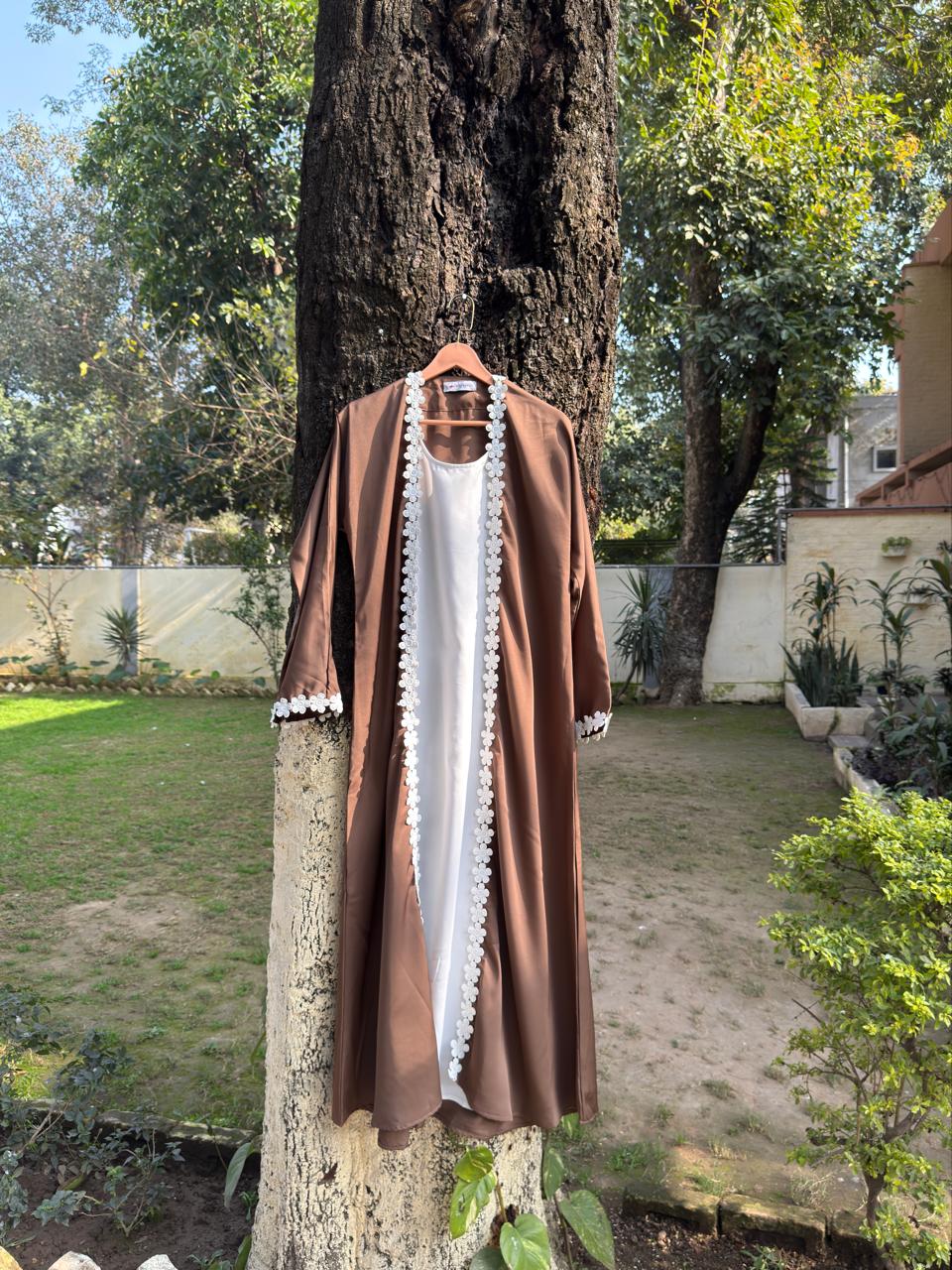 Lace Aura Kimono - Camel Brown