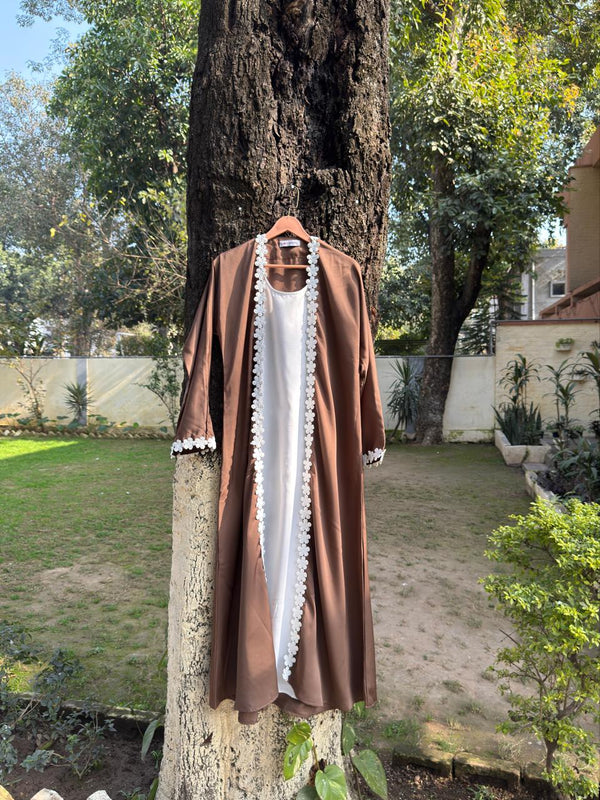 Lace Aura Kimono - Camel Brown