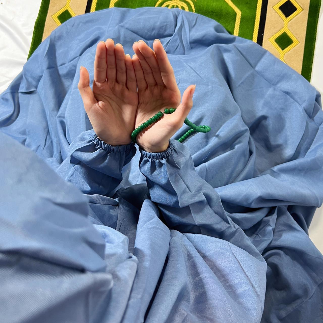 PLAIN NAMAZ CHADDAR-GREYISH-BLUE