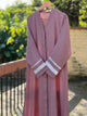 Lace Edit Front open Abaya - Tpink