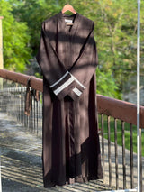 Lace Edit Front open Abaya - Brown