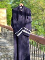 Lace Edit Front open Abaya - Navy Blue
