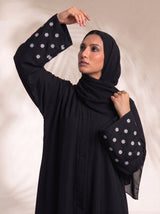 Mini Bloom Abaya - Black