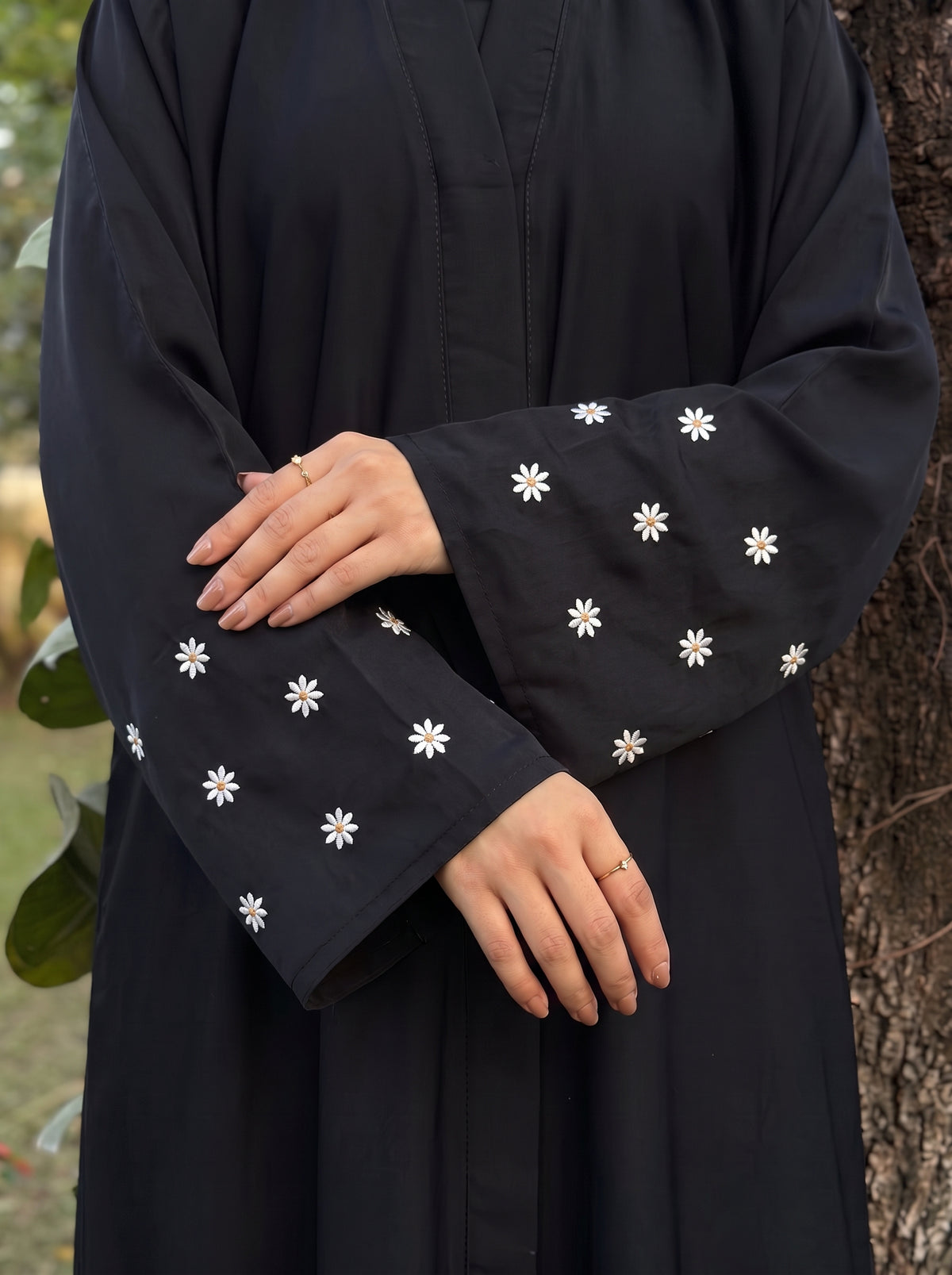 Mini Bloom Abaya - Black