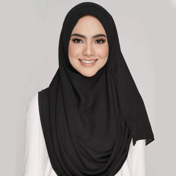 Instant Hijab with 2 Loops - BLACK
