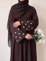 Mini Bloom Abaya - Seal Brown