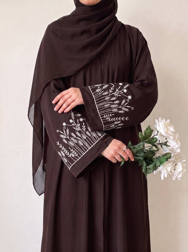 The Wildflower Abaya - Seal Brown