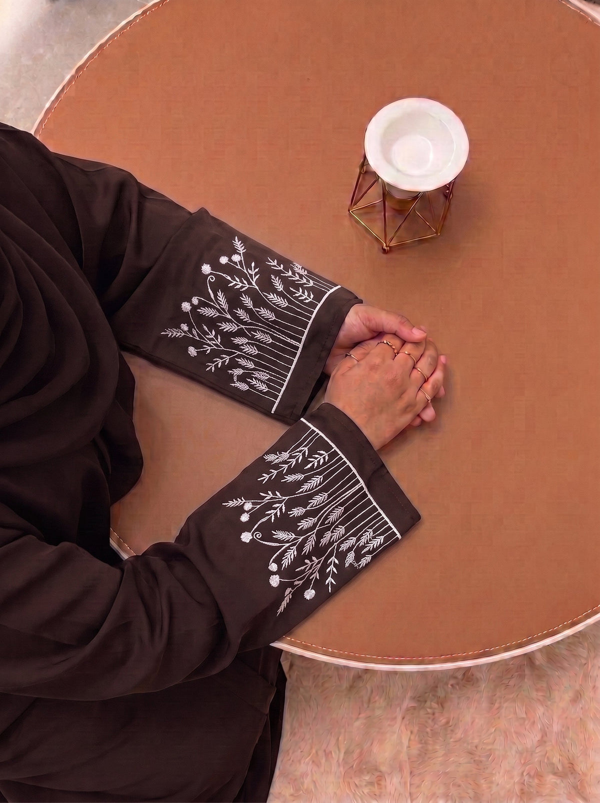 The Wildflower Abaya - Seal Brown