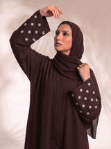 Mini Bloom Abaya - Seal Brown