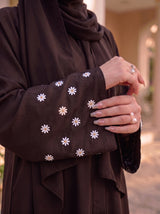 Mini Bloom Abaya - Seal Brown