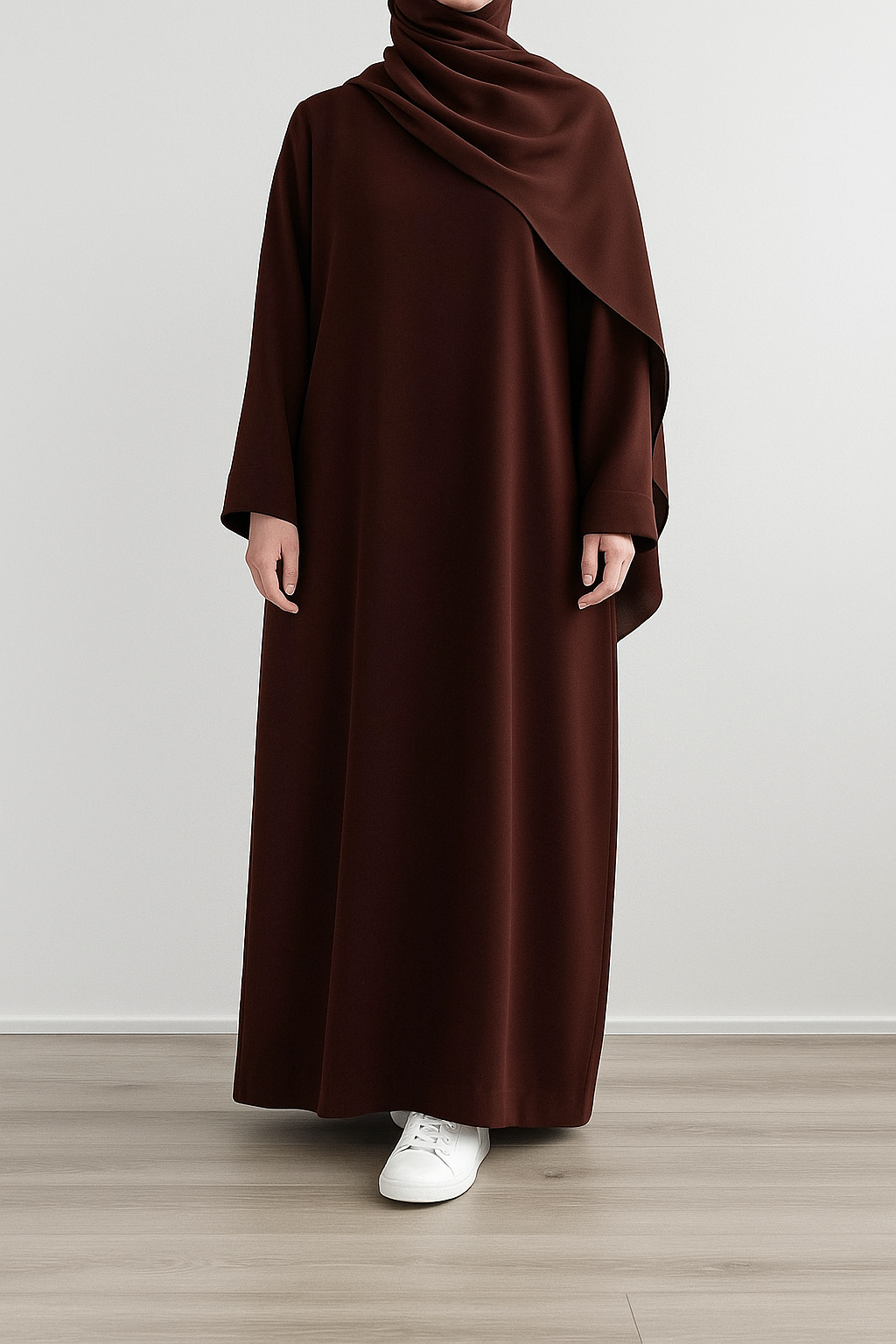PLAIN MAXI ABAYA VOLUME 1 (Dual Pocket) - BROWN