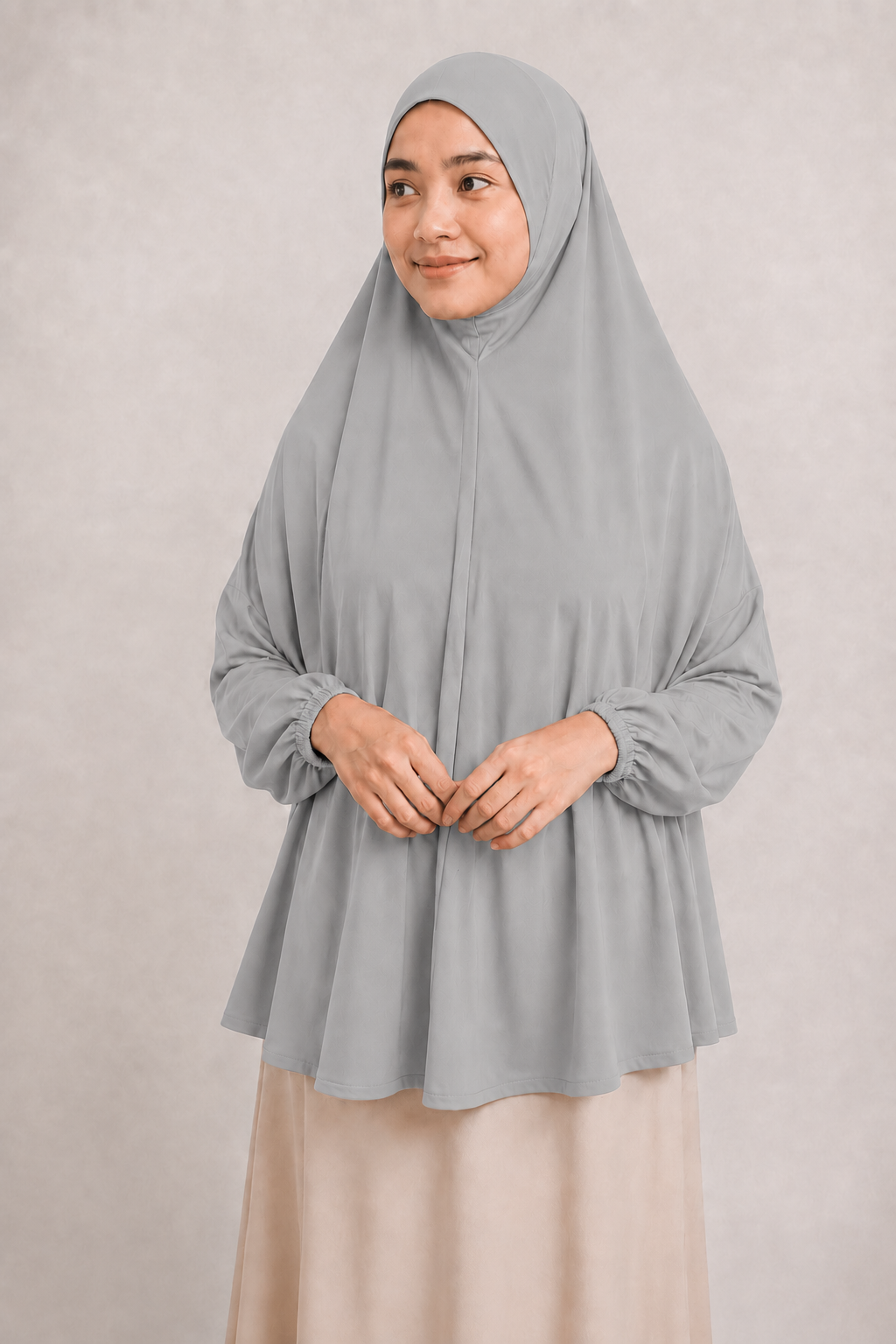 Sleeves Makhna Hijab - Grey