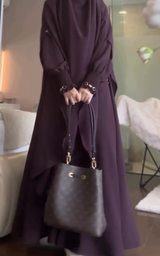 Soft Nida Snowy Abaya (Comfy Luxe)- Mehroon